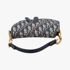 Dior Saddle Blue Black Jacquard Handbag — view 8