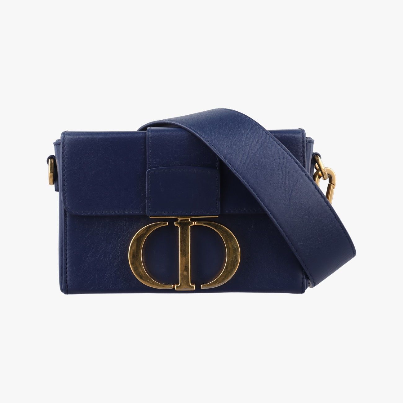 Dior 30 Montaigne Navy Leather Shoulder