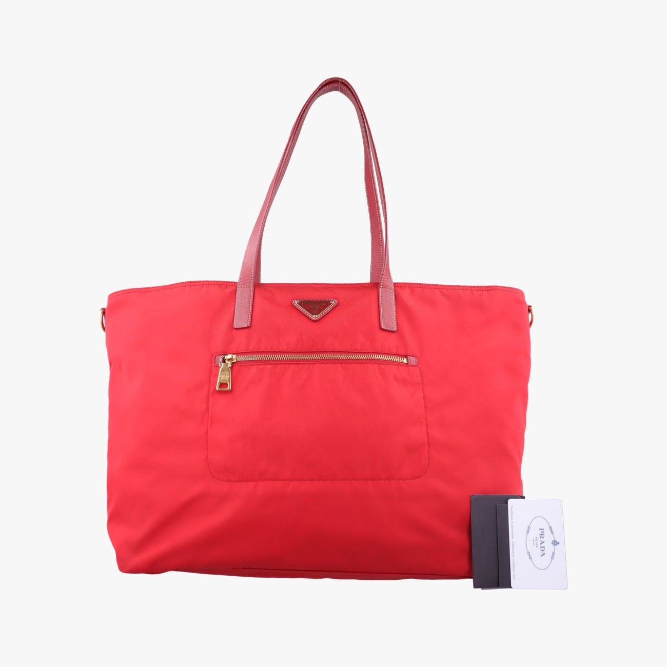 Prada Triangle Logo Red Nylon 58 C Shoulder