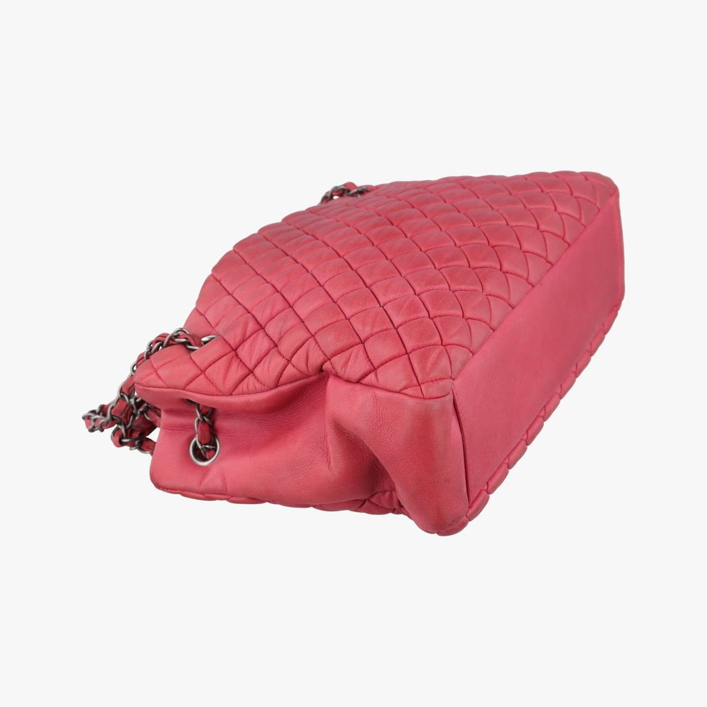 Chanel Quilted CC Logo Mademoiselle Red Leather Shoulder — view 5