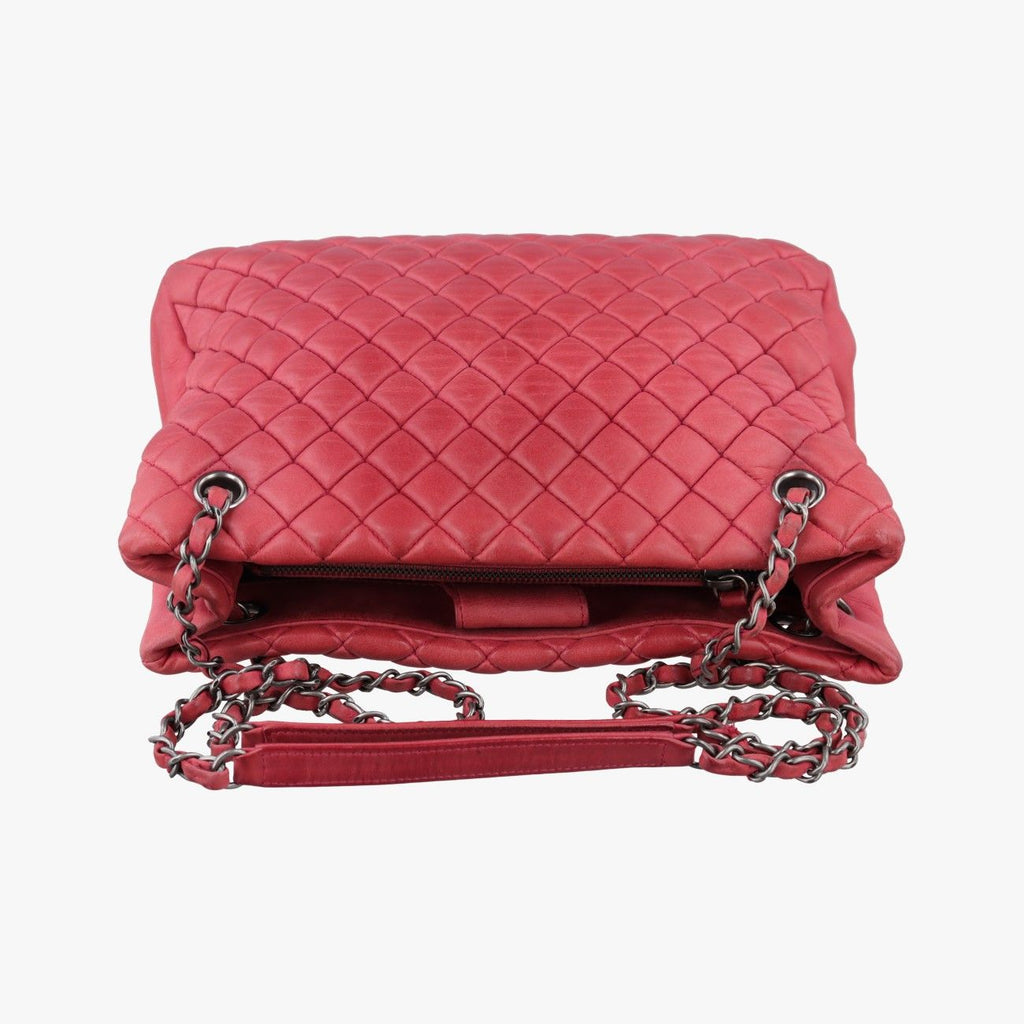 Chanel Quilted CC Logo Mademoiselle Red Leather Shoulder — view 8
