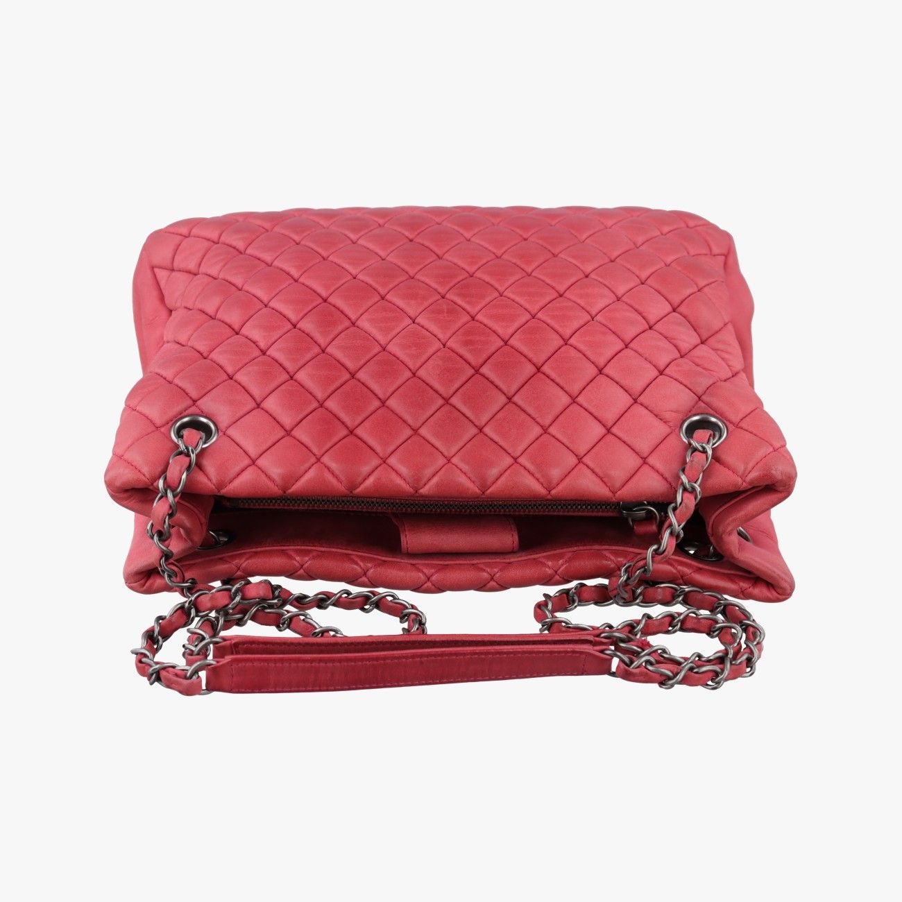 Chanel Quilted CC Logo Mademoiselle Red Leather Shoulder — view 8