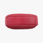 Chanel Quilted CC Logo Mademoiselle Red Leather Shoulder — view 3