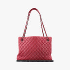 Chanel Quilted CC Logo Mademoiselle Red Leather Shoulder — view 2