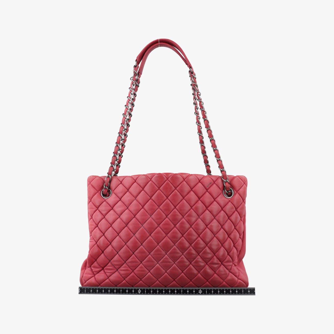 Chanel Quilted CC Logo Mademoiselle Red Leather Shoulder — view 2
