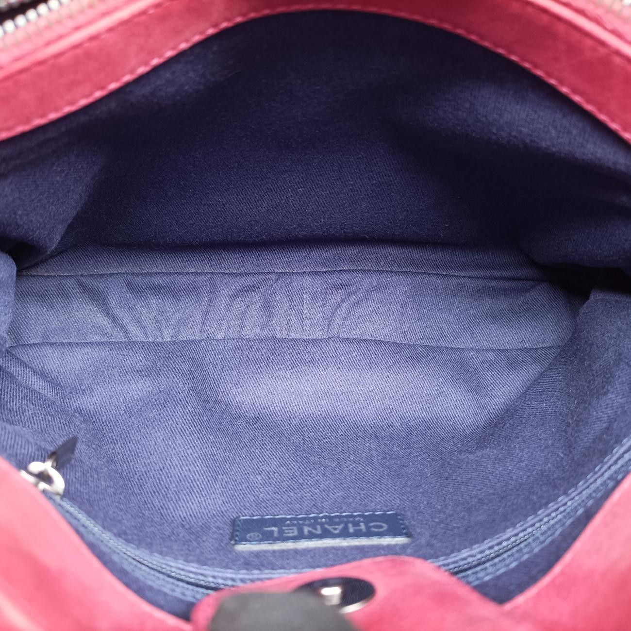 Chanel Quilted CC Logo Mademoiselle Red Leather Shoulder — view 9