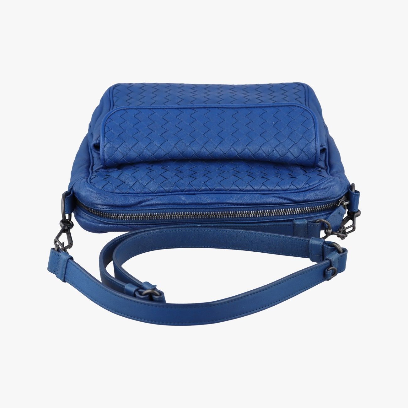 Bottega Veneta Intrecciato Blue Lambskin Shoulder — view 8