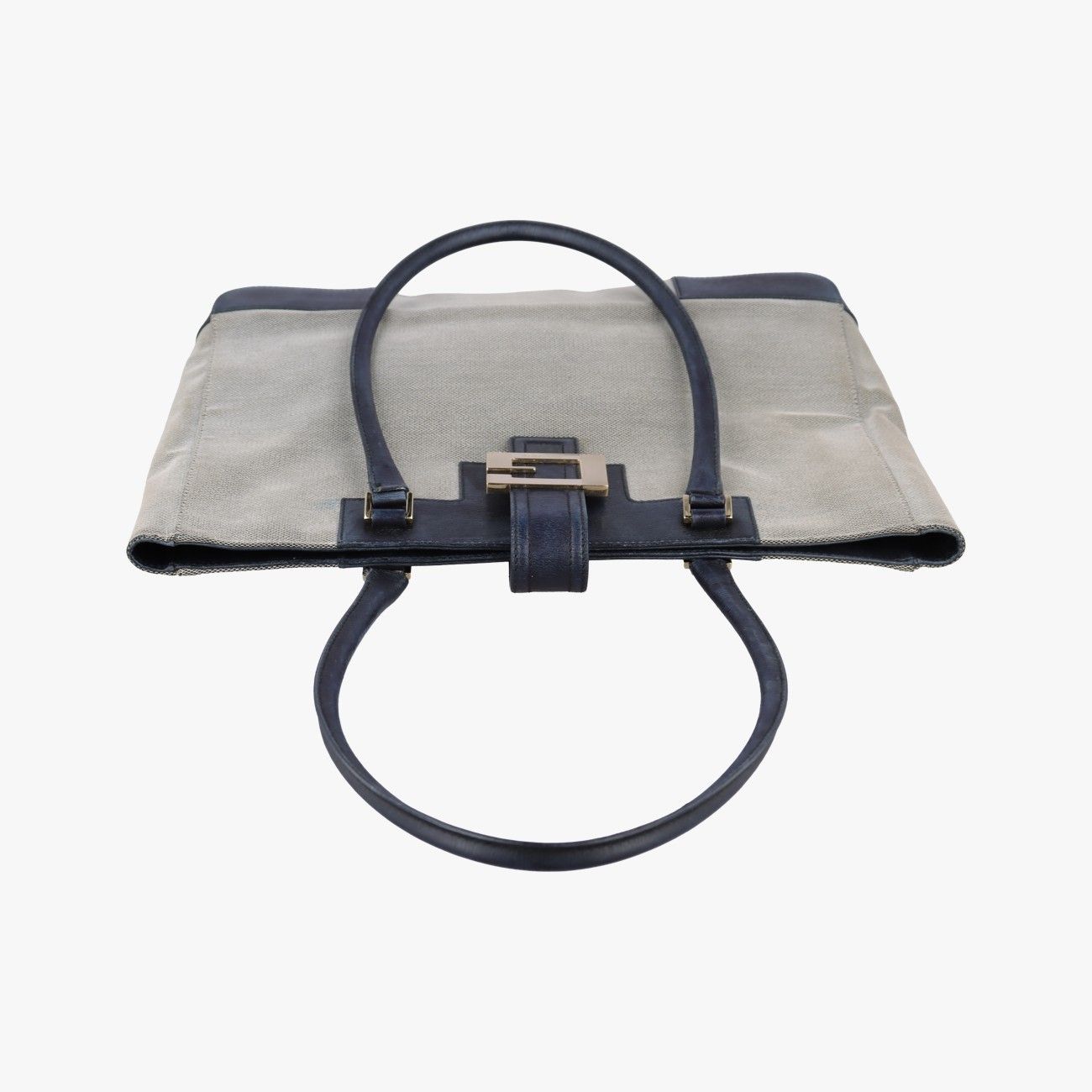 Gucci g Logo Tote Gray Navy Leather Canvas — view 8