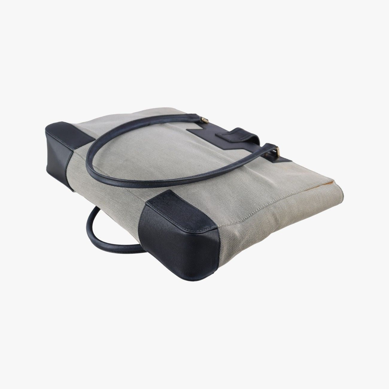 Gucci g Logo Tote Gray Navy Leather Canvas — view 6