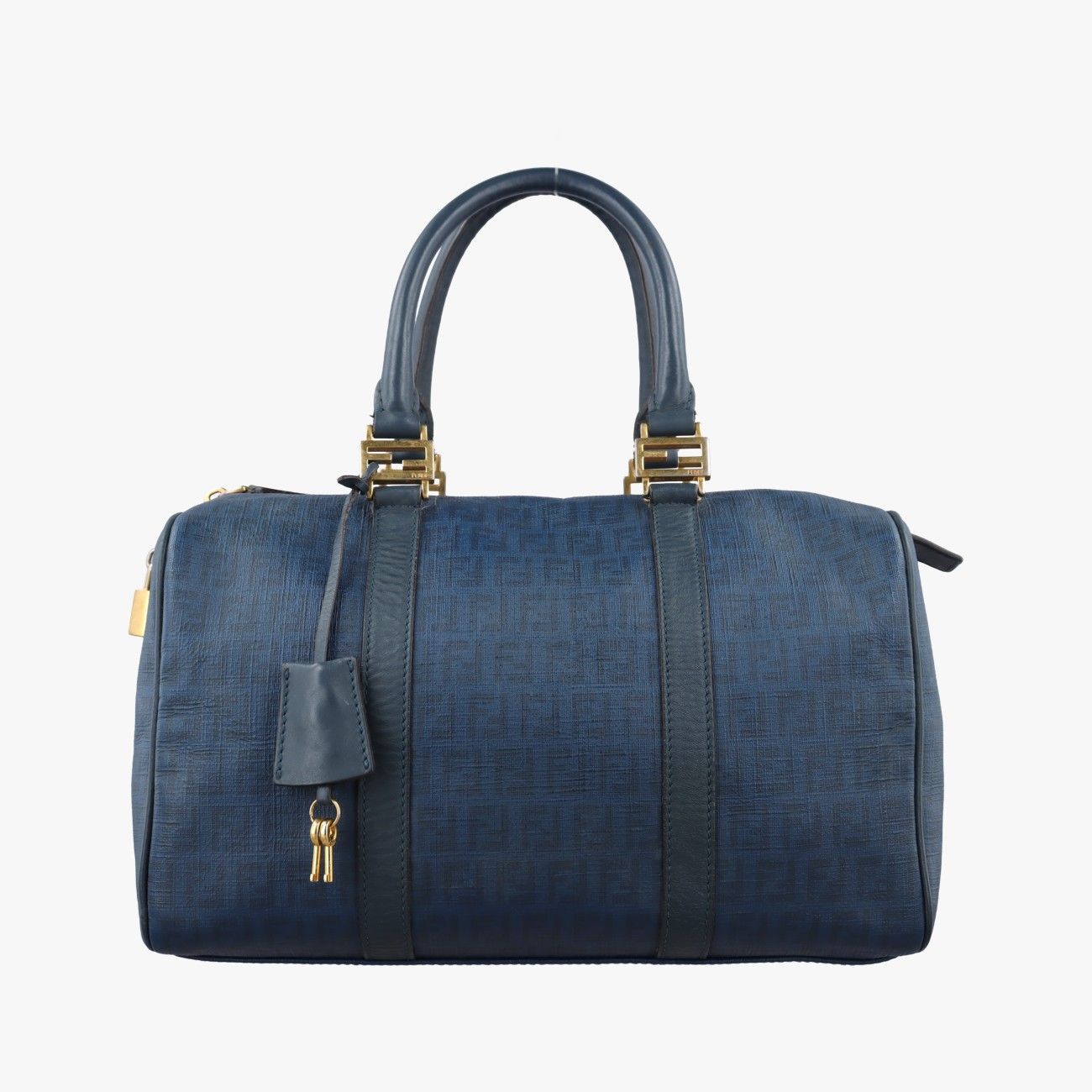 Fendi Zucchino Blue Canvas Handbag