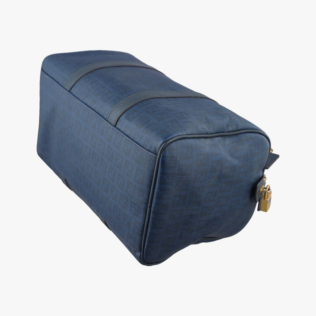 Fendi Zucchino Blue Canvas Handbag — view 6