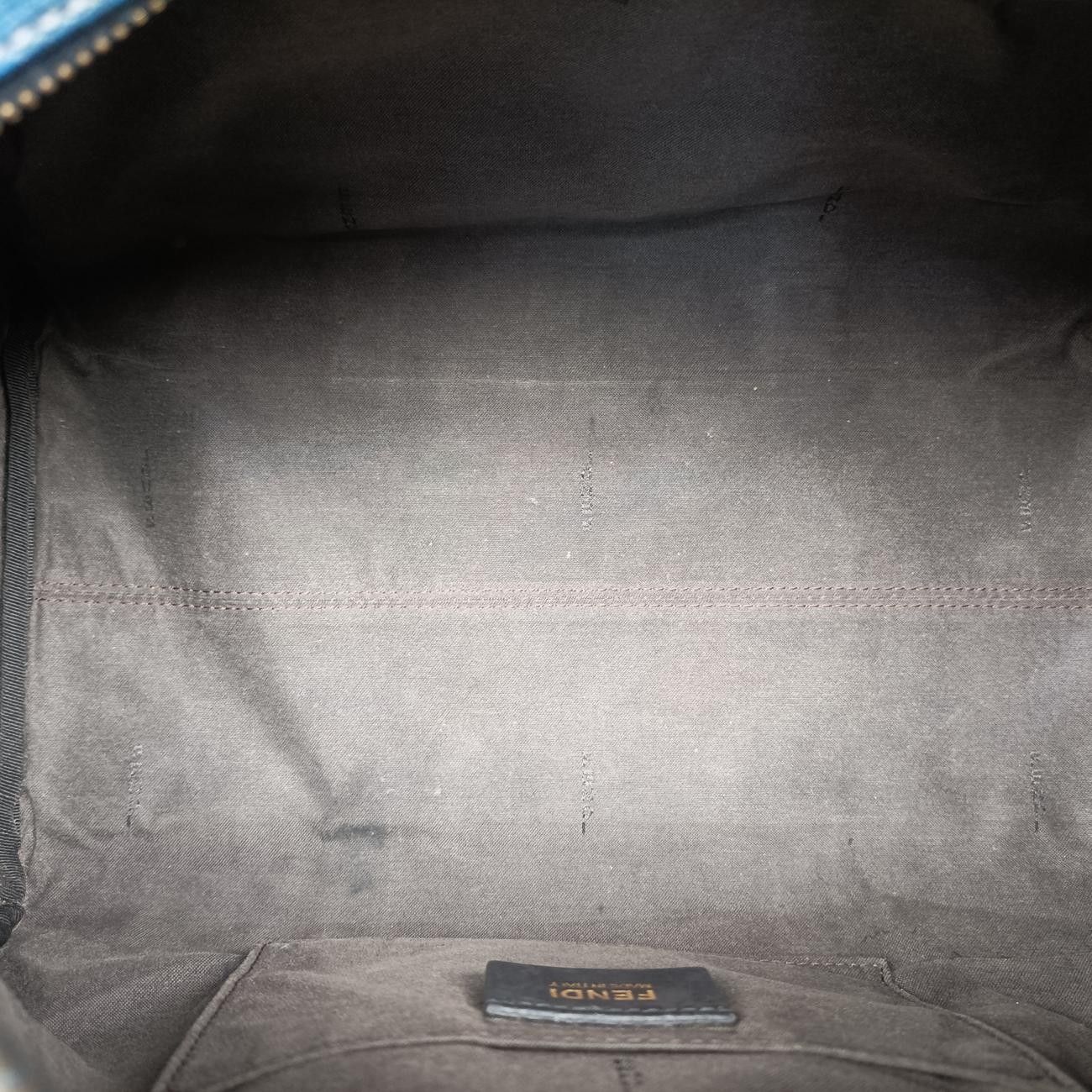 Fendi Zucchino Blue Canvas Handbag — view 9