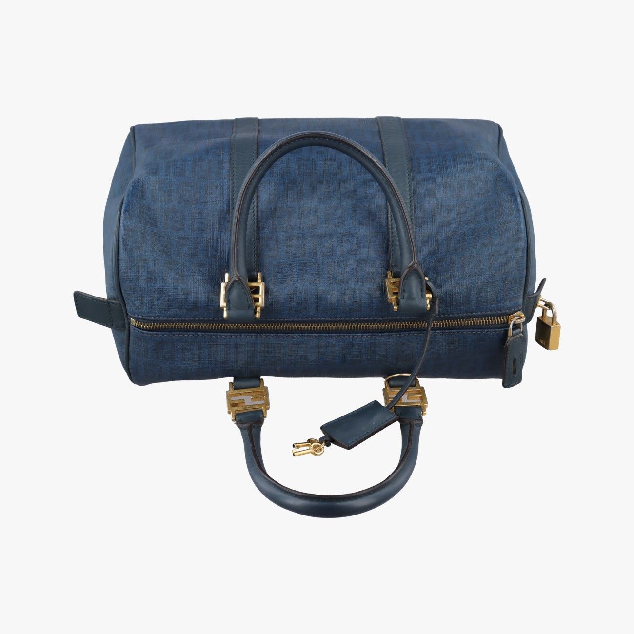 Fendi Zucchino Blue Canvas Handbag — view 8