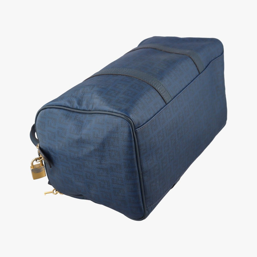 Fendi Zucchino Blue Canvas Handbag — view 5