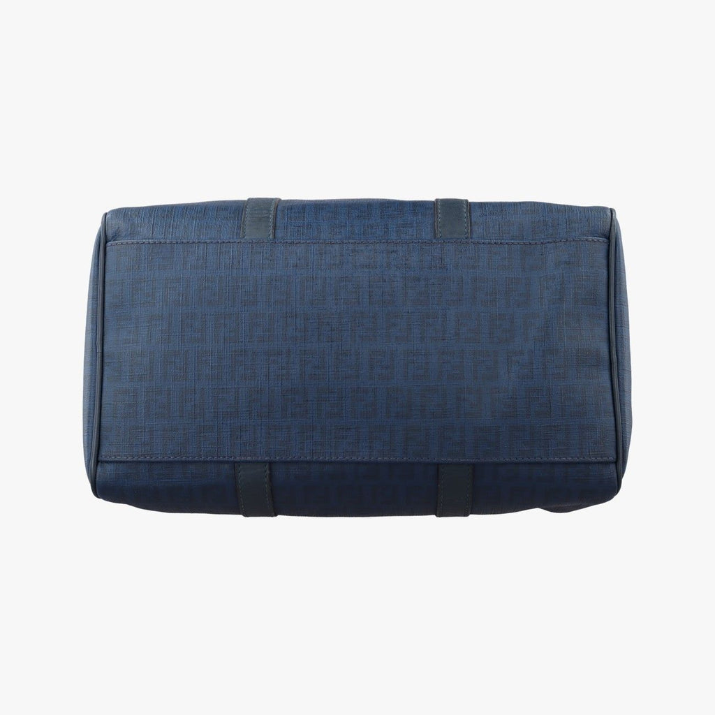 Fendi Zucchino Blue Canvas Handbag — view 3
