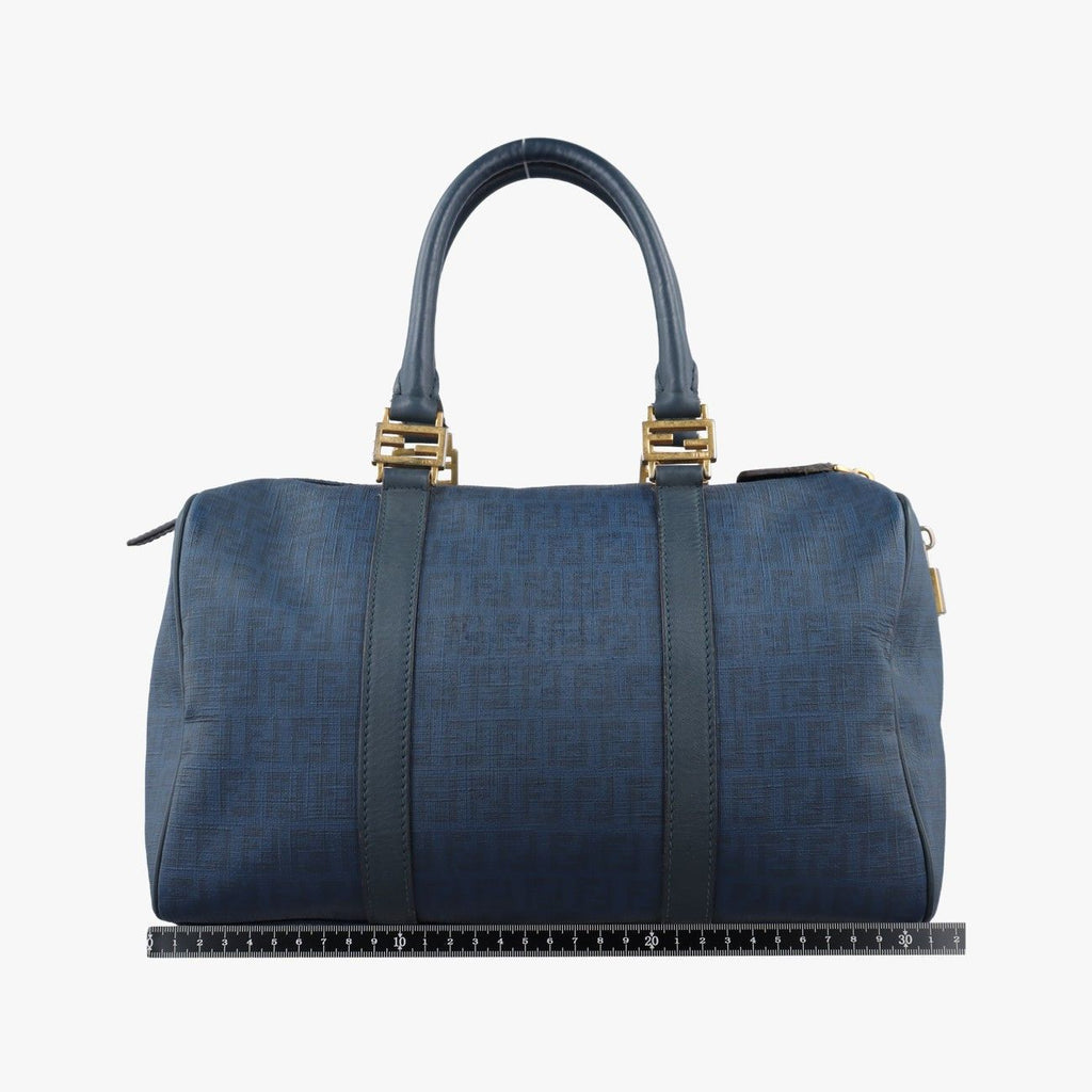 Fendi Zucchino Blue Canvas Handbag — view 2