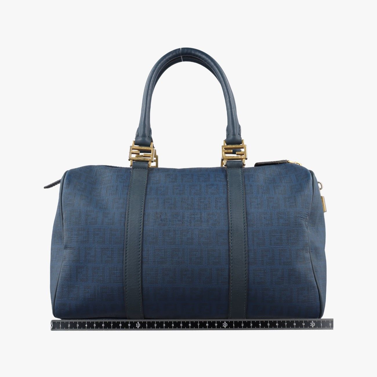 Fendi Zucchino Blue Canvas Handbag — view 2