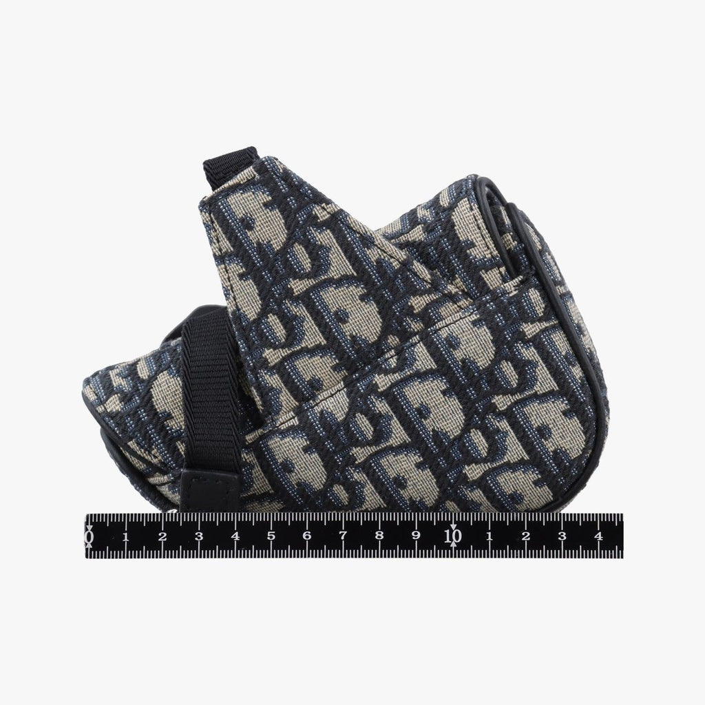Dior Saddle Navy Gray Jacquard Handbag — view 2