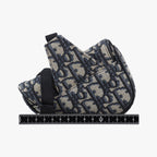 Dior Saddle Navy Gray Jacquard Handbag — view 2