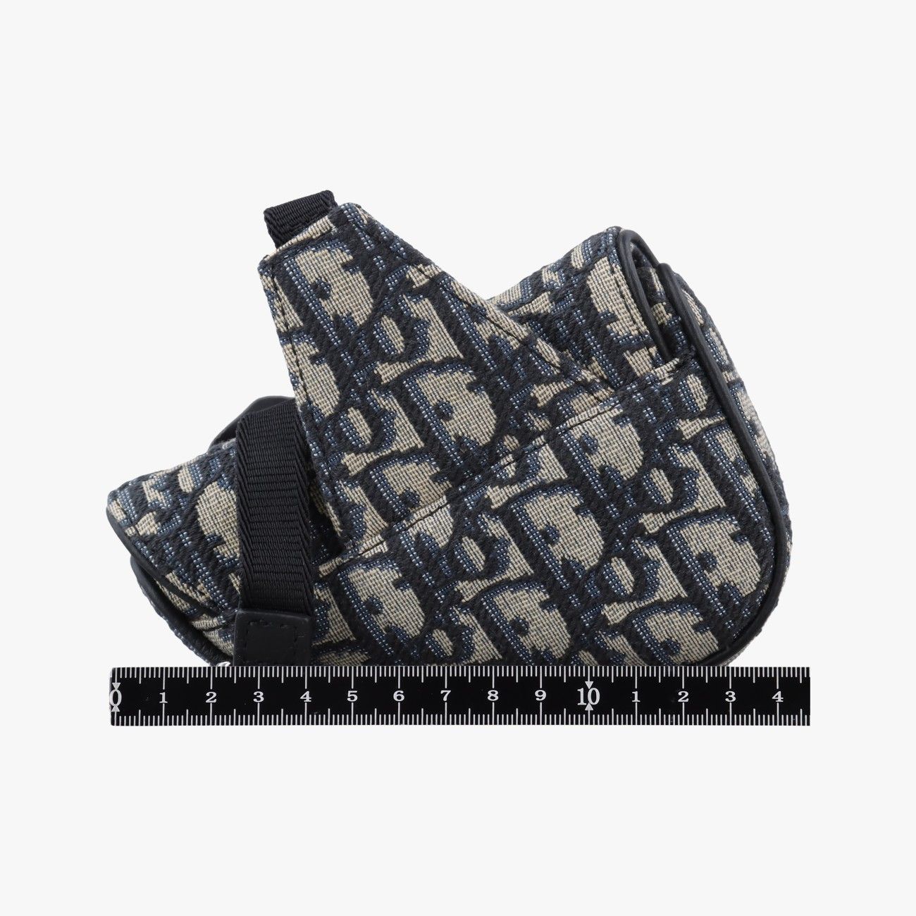 Dior Saddle Navy Gray Jacquard Handbag — view 2
