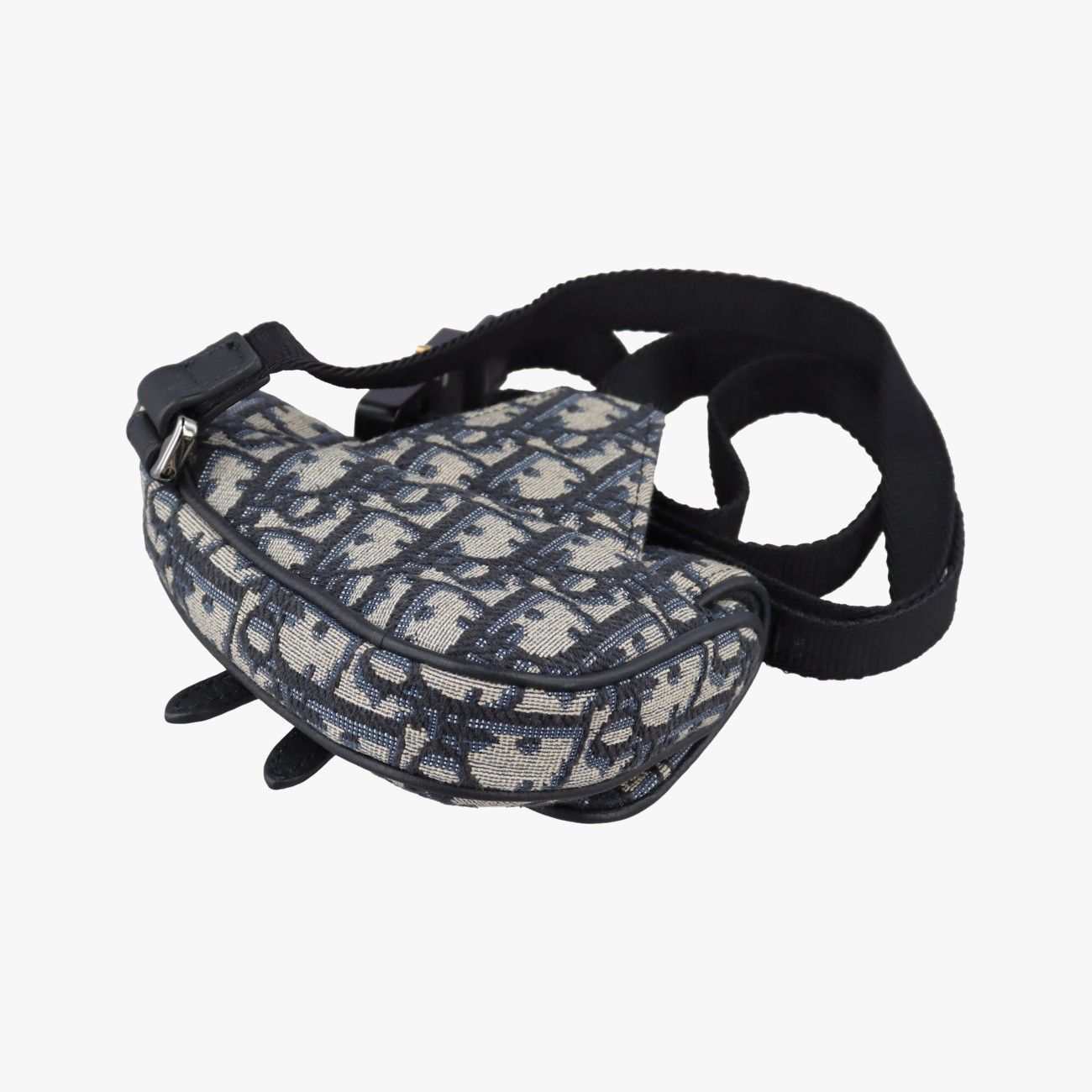 Dior Saddle Navy Gray Jacquard Handbag — view 6