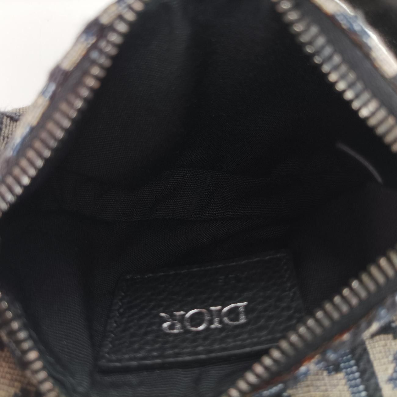 Dior Saddle Navy Gray Jacquard Handbag — view 9