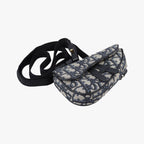 Dior Saddle Navy Gray Jacquard Handbag — view 5
