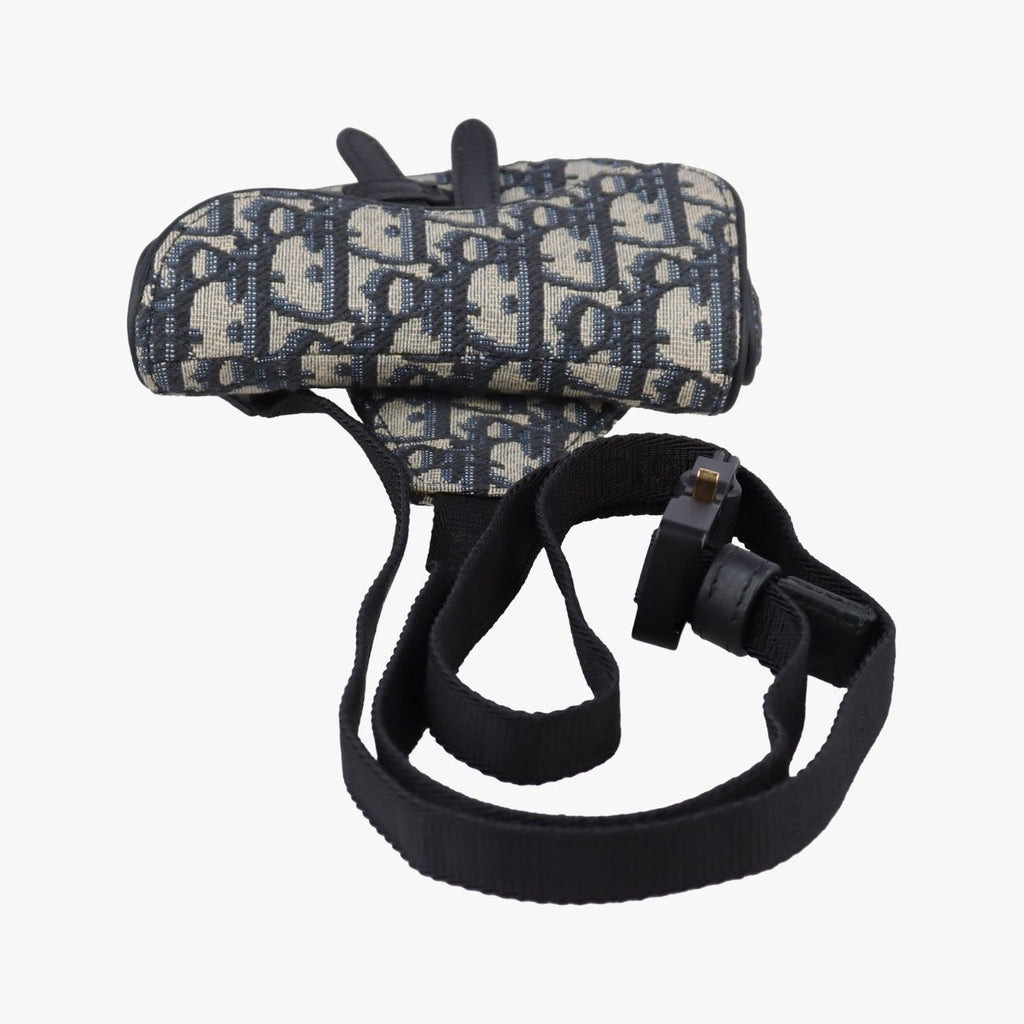 Dior Saddle Navy Gray Jacquard Handbag — view 8