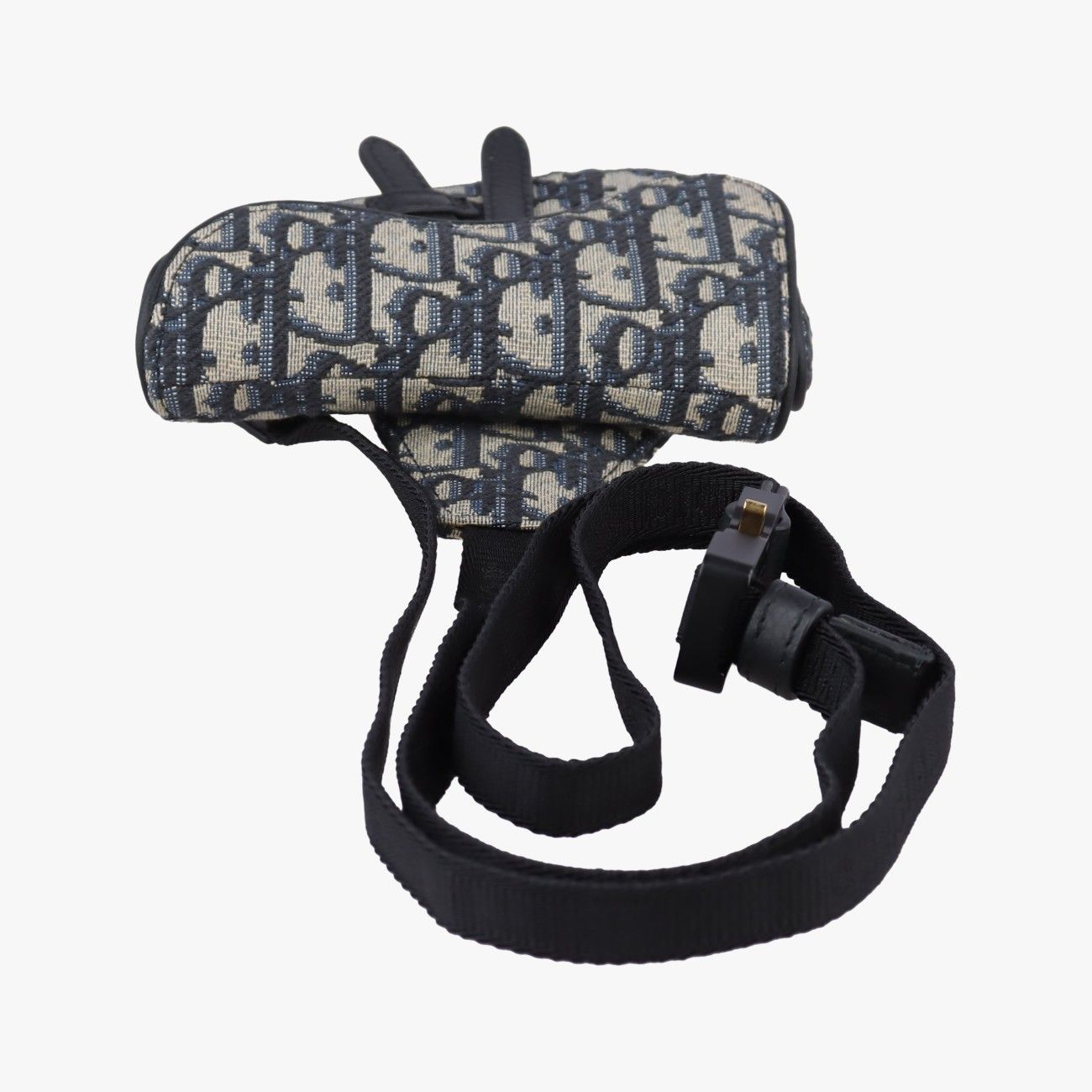 Dior Saddle Navy Gray Jacquard Handbag — view 8