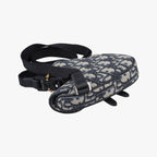 Dior Saddle Navy Gray Jacquard Handbag — view 7