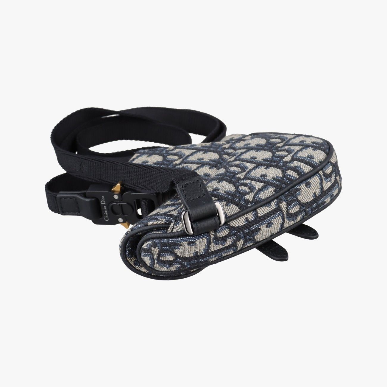 Dior Saddle Navy Gray Jacquard Handbag — view 7
