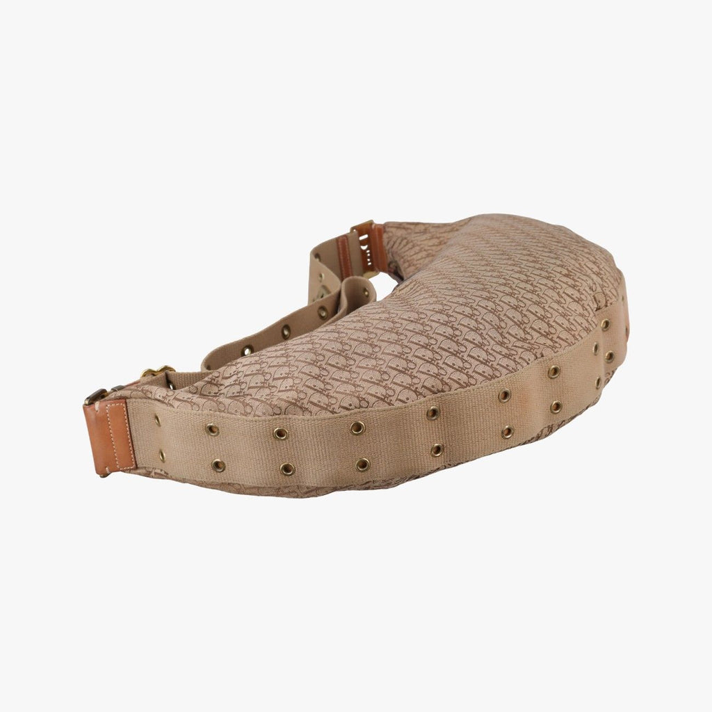 Dior Street Chic Beige Camel Canvas Leather Shoulder — view 7