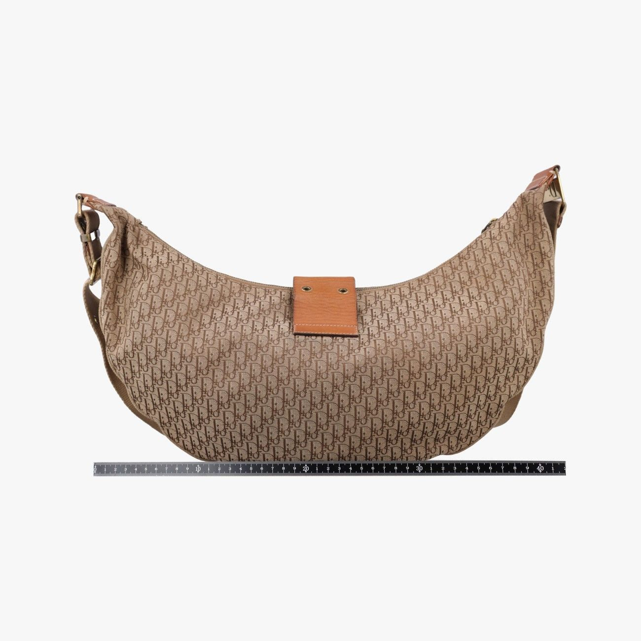 Dior Street Chic Beige Camel Canvas Leather Shoulder — view 2