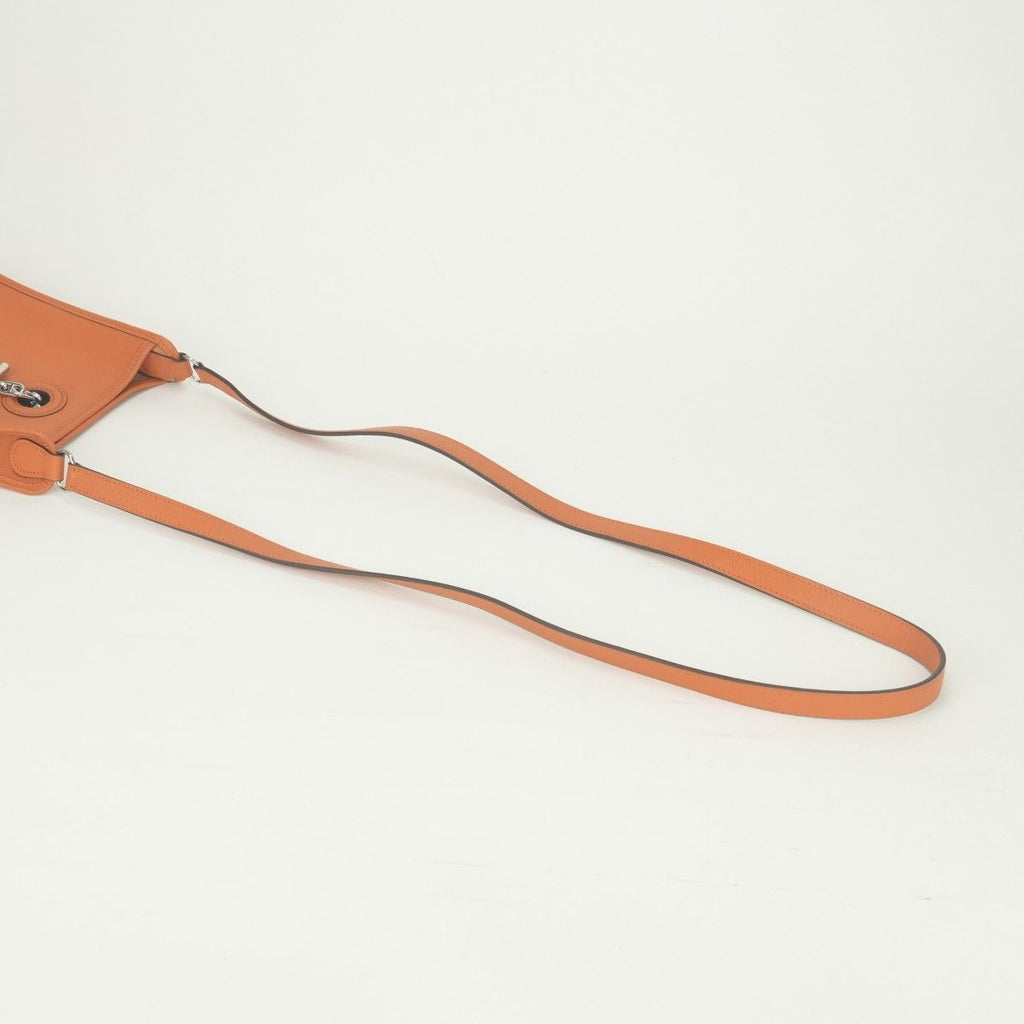 Hermes Vespa TPM Shoulder Bag Epsom Orange Silver Veau — view 4