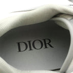 Dior 57 Mid Top Calf DO Jacquard Leather Sneakers Low Cut Shoes 42.5 Gray White — view 7