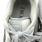 Dior 57 Mid Top Calf DO Jacquard Leather Sneakers Low Cut Shoes 42.5 Gray White — view 8