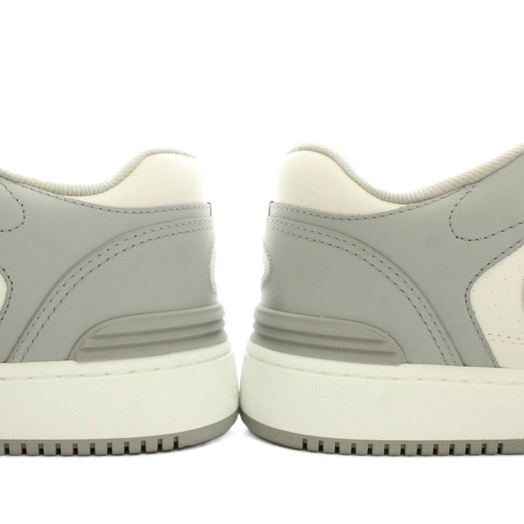 Dior 57 Mid Top Calf DO Jacquard Leather Sneakers Low Cut Shoes 42.5 Gray White — view 6