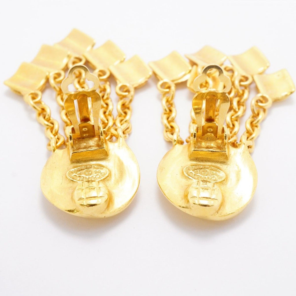 Chanel Earrings Vintage CC Logo Gold Plated — view 6