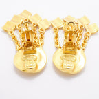 Chanel Earrings Vintage CC Logo Gold Plated — view 6
