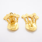 Chanel Earrings Vintage CC Logo Gold Plated — view 3