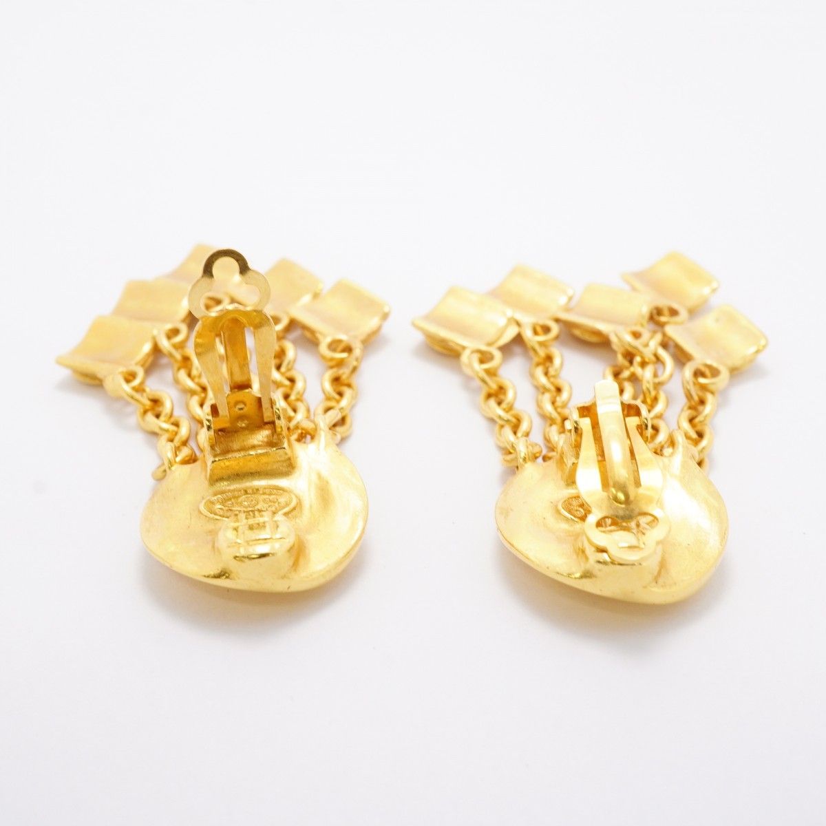 Chanel Earrings Vintage CC Logo Gold Plated — view 3