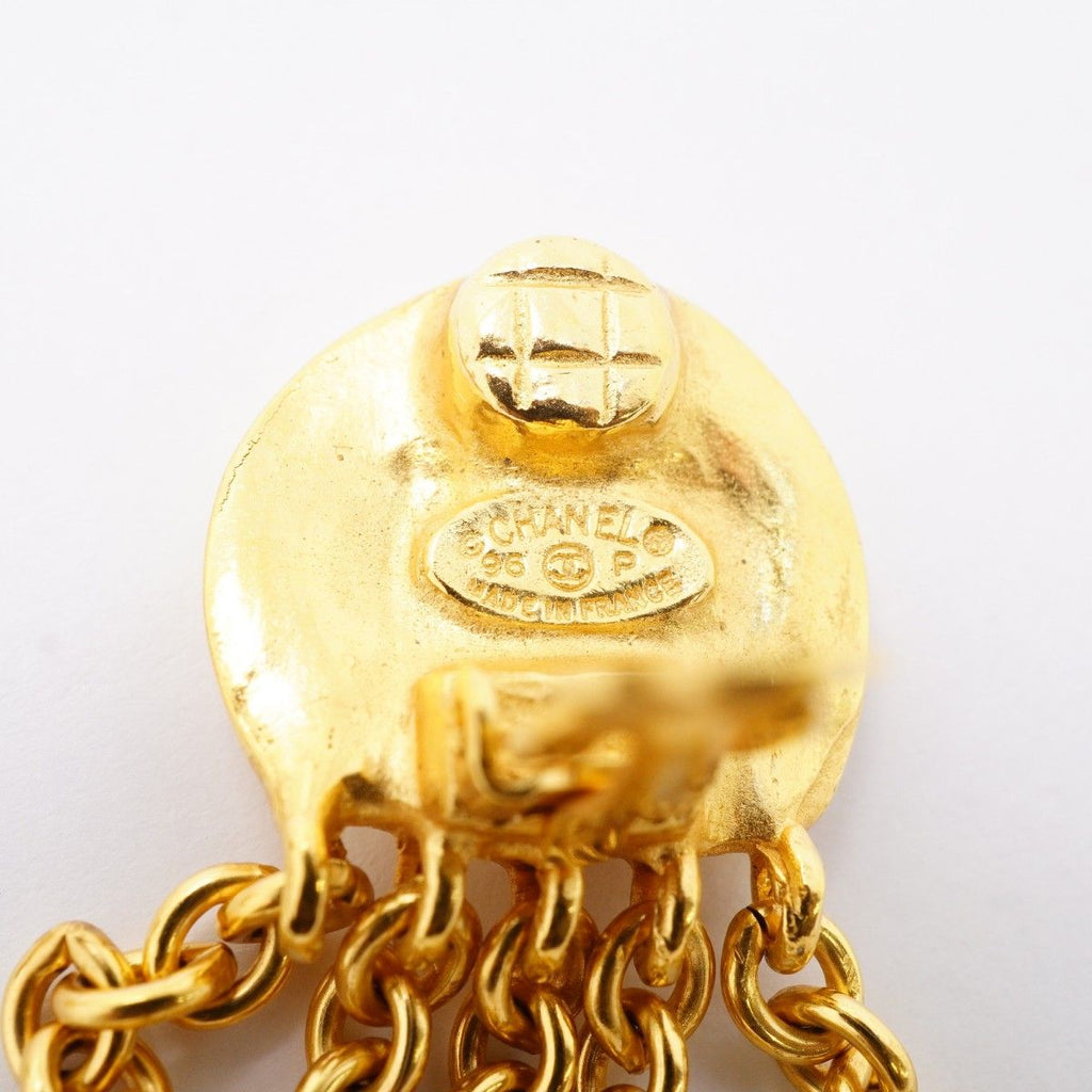 Chanel Earrings Vintage CC Logo Gold Plated — view 4