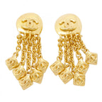 Chanel Earrings Vintage CC Logo Gold Plated