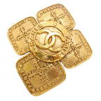 Chanel Brooch Vintage CC Logo Gold Plated