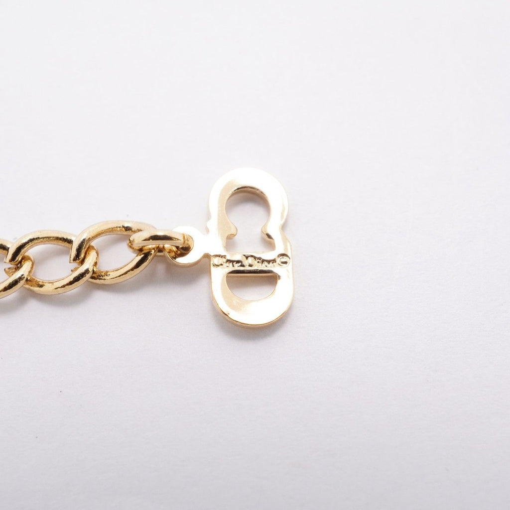 Dior Necklace CD Logo Gold Plated Rhinestone — view 5