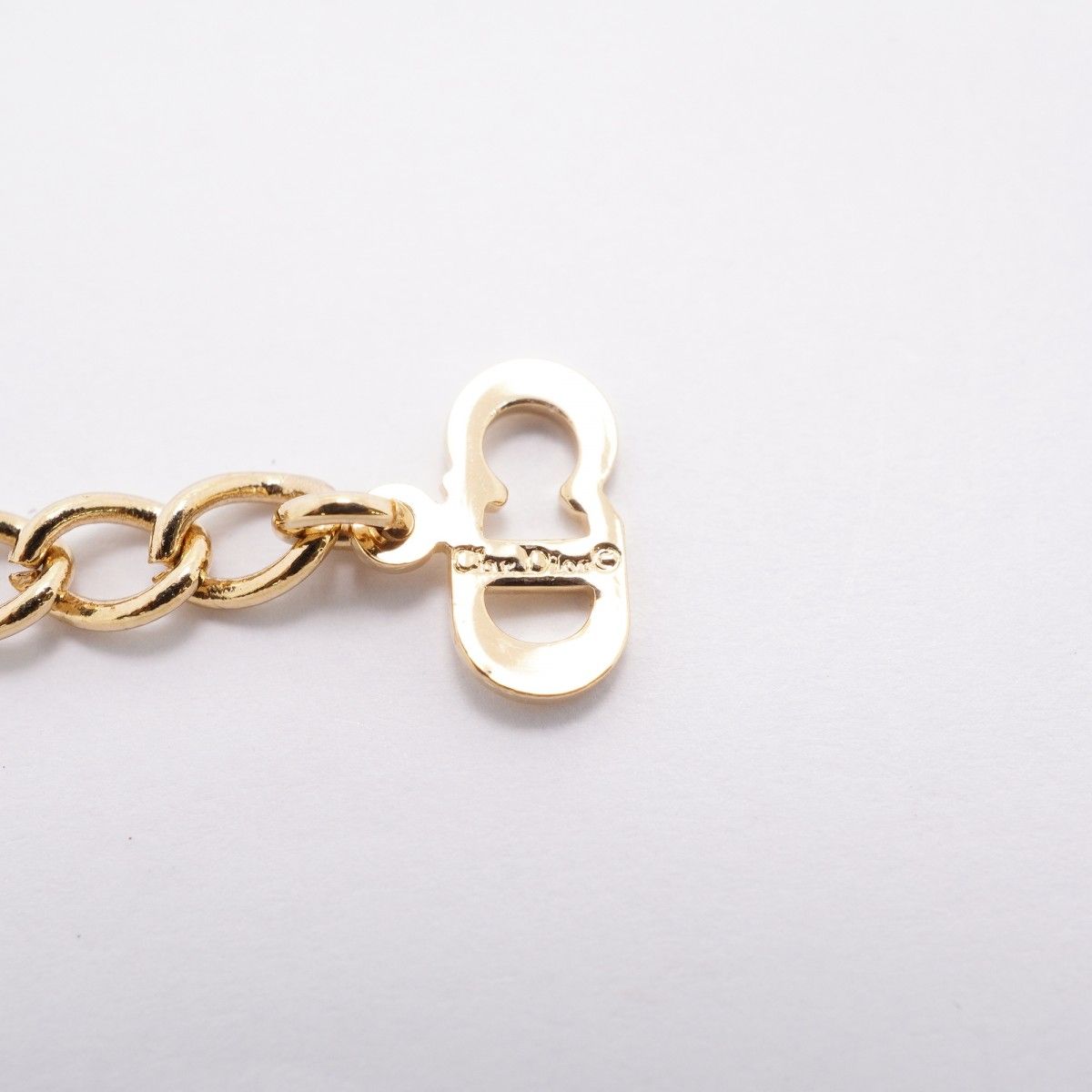Dior Necklace CD Logo Gold Plated Rhinestone — view 5