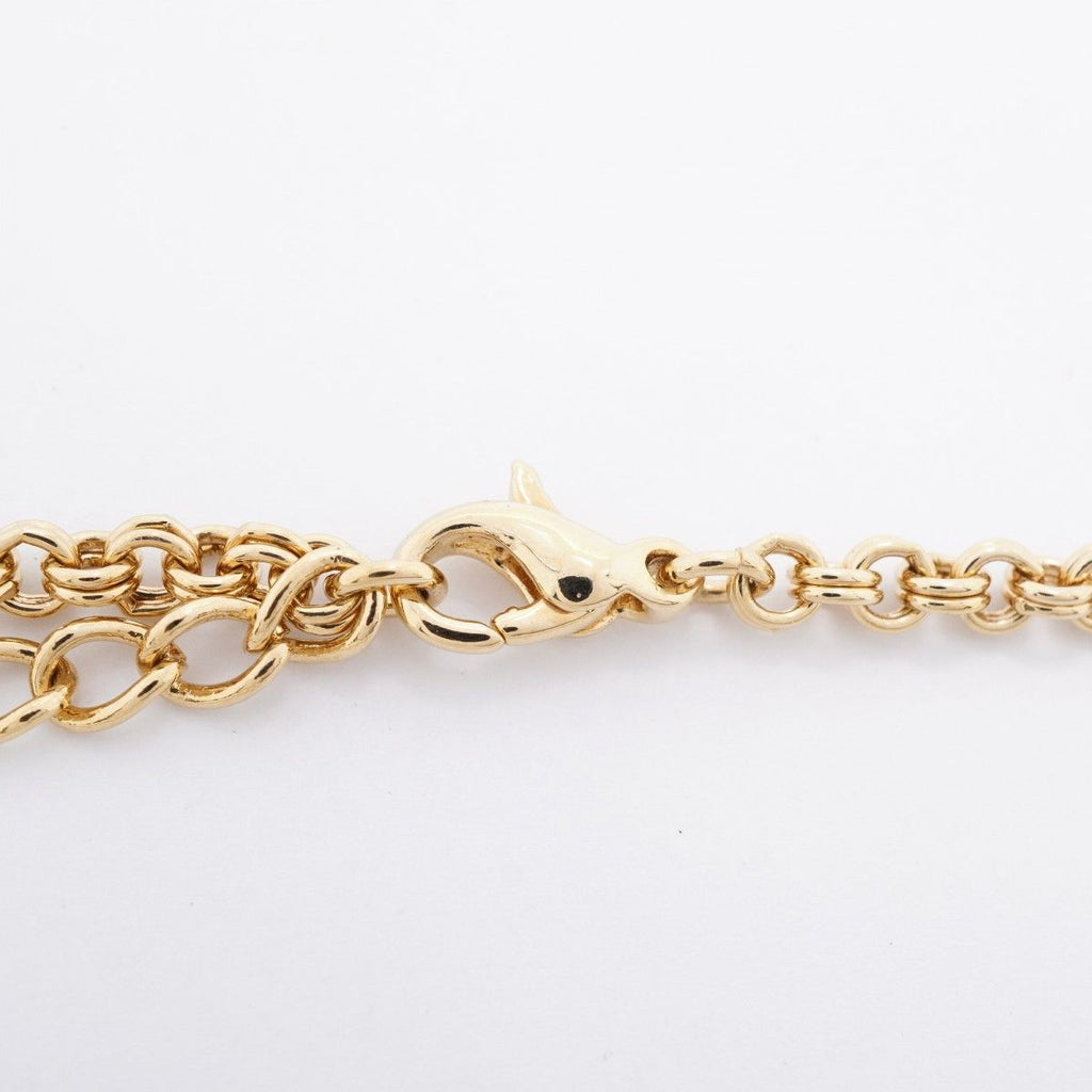 Dior Necklace CD Logo Gold Plated Rhinestone — view 4