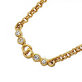 Dior Necklace CD Logo Gold Plated Rhinestone