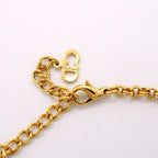Dior Necklace CD Logo Gold Plated Rhinestone — view 4