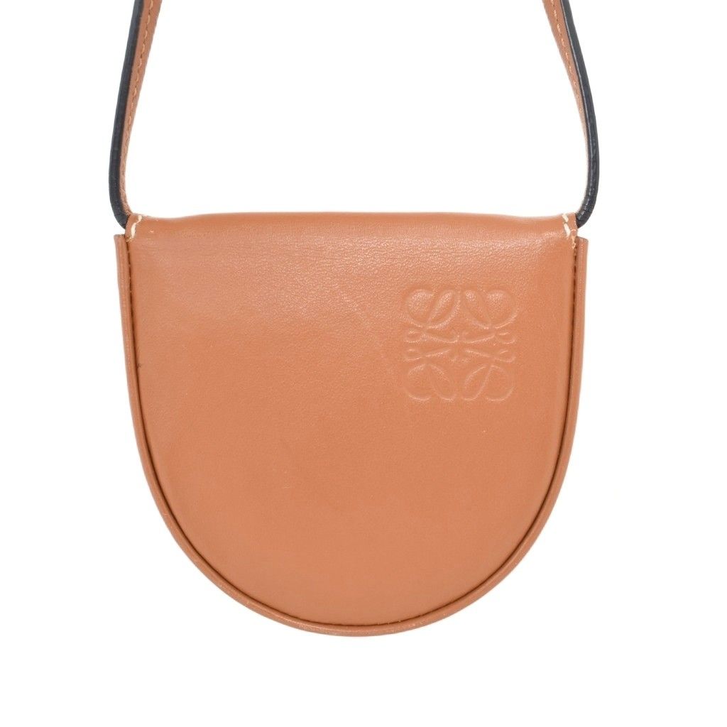 Loewe Heel Pouch Coin Case Neck Wallet Shoulder Anagram Brown